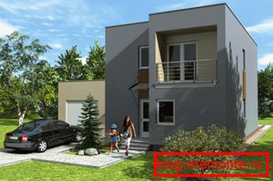 Projekt rámového domu s plochou strechou