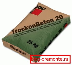 Balený suchý betón Balený suchý betón