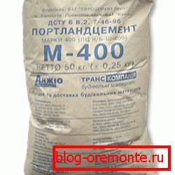 Portlandský cement M400 vo vrecku s hmotnosťou 50 kg Portlandský cement M400 vo vrecku s hmotnosťou 50 kg