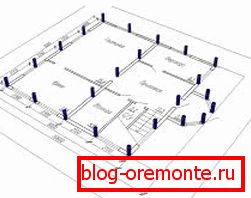 Princíp tvorby základov s podrobným popisom umiestnenia hromád pod domom Princíp tvorby základov s podrobným popisom umiestnenia hromád pod domom