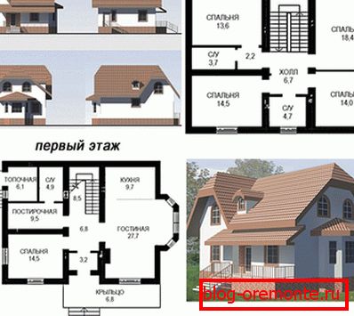 Projekt domu z peny s manzardom