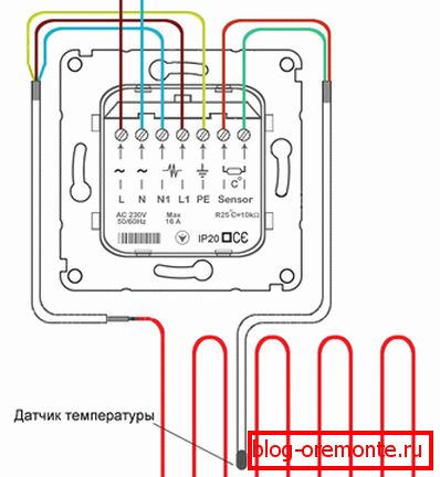 Schéma pripojenia termostatu