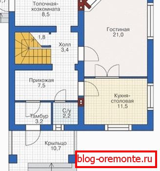 Štandardný projekt domu z penových betónových blokov PB-123 Štandardný projekt domu z penových betónových blokov PB-123